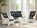 Malibu Lounge Set of 4: 2 Natural Rattan Wicker Chairs, Loveseat and Coffee by Wickerix