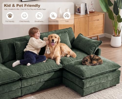 111.5” Modular Sectional Sofa, L Shaped Cloud Couch - Image 6