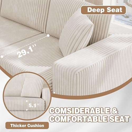 JAMFLY 105" Boneless Couches for Living Room Modular Sectional Sofa L-Shape - Image 4