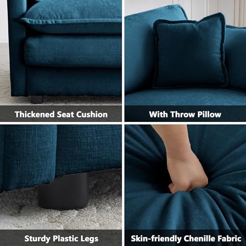 mikibama Luxury 2 Piece Cloud Couches Set, Modern Upholstered Chenille 3 Seater - Image 5