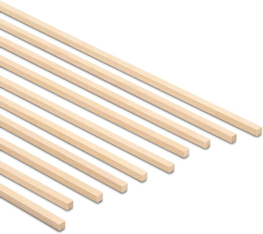 Wood Square Dowel Rods 3/16-inch x 12 Pack of 100 Wooden Craft Sticks for Crafts and Woodworking by Woodpeckers