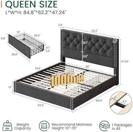 LARMACE Queen Size Bed Frame - Image 2