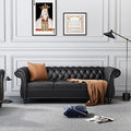 Chesterfield Sofa Leather, Modern PU Tufted Couch 3 Seater by ORRD