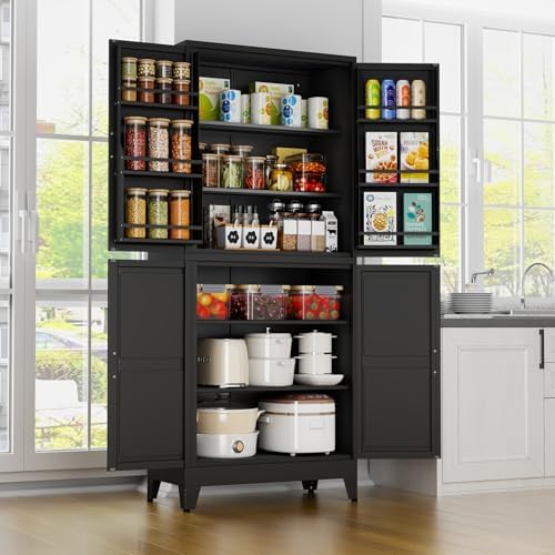 Black Kitchen Pantry Storage Cabinet by RISTERN