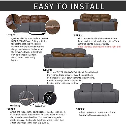 Easy-Going 8 Pieces Recliner Sofa Stretch Sofa Slipcover Sofa Cover Furniture - Image 4