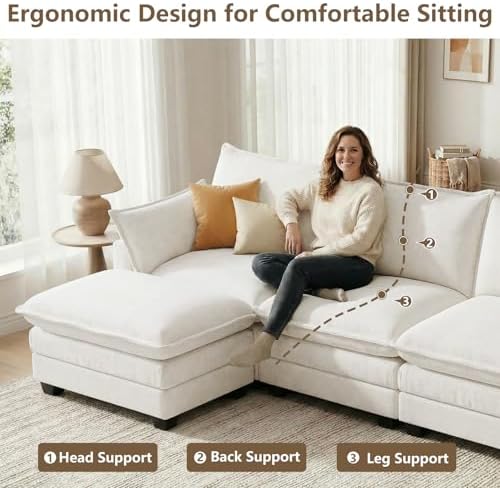 Modular Sectional Couch for Living Room, U Shaped Comfy Sofa - Image 6
