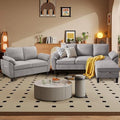 80" Convertible Sectional Sofa Set, Modern Linen Small L Shaped Couch by Chireca