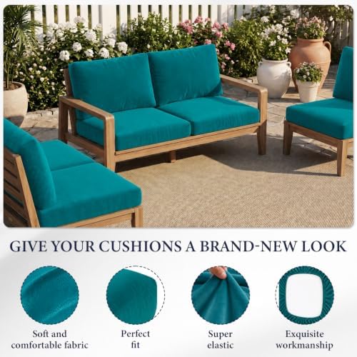 12Pcs Velvet Patio Cushion Covers Skin-Friendly Soft Outdoor Cushion Covers - Image 4