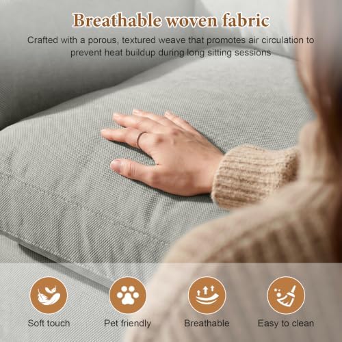 Cloud Boneless Loveseat Sofa, Modern Chenille Cloud Couch, Convertible Deep - Image 3