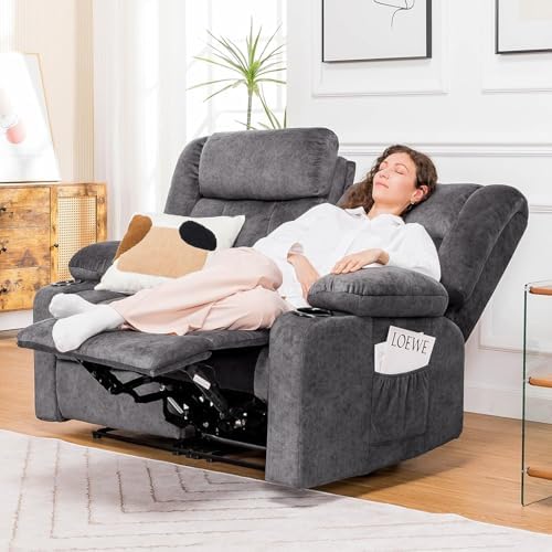COMHOMA Living Room Furniture Sets Manual Recliner Loveseat, 2 Seat Fabric - Image 3