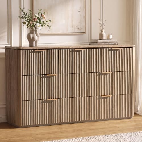 Fluted 7 Drawer Dresser for Bedroom by DelArk
