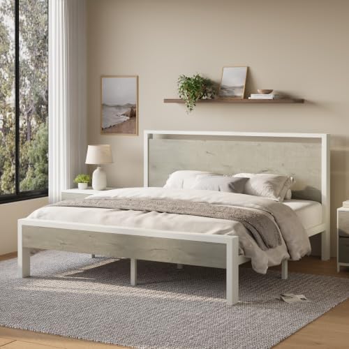 Allewie King Size Bed Frame, Heavy Duty 12 Metal Slats Support - Image 3