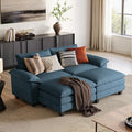 LINSY HOME 90'' Modular Sectional Sofa 2 Seat Couch Corduroy Cloud Couch by LINSYHOME