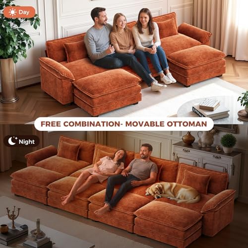 CDCASA 154" Oversized Modular Sectional Sofa, Comfy U-Shaped Cloud Couch w/ 2 - Image 3
