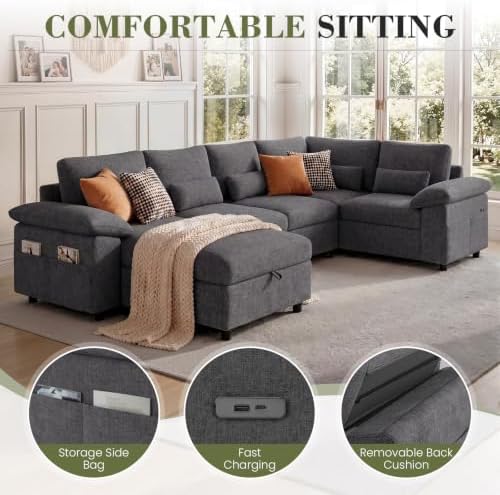 110 Inch Modular Sectional Sleeper Sofa - Image 5