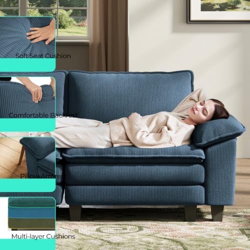 LINSY HOME 157'' Modular Sectional Sofa 4 Seat Couch Corduroy Cloud Couch - Image 3