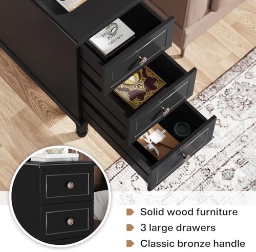 Tribesigns Solid Wood End Table Set of 2, Fully Assembled Narrow Side Table - Image 6