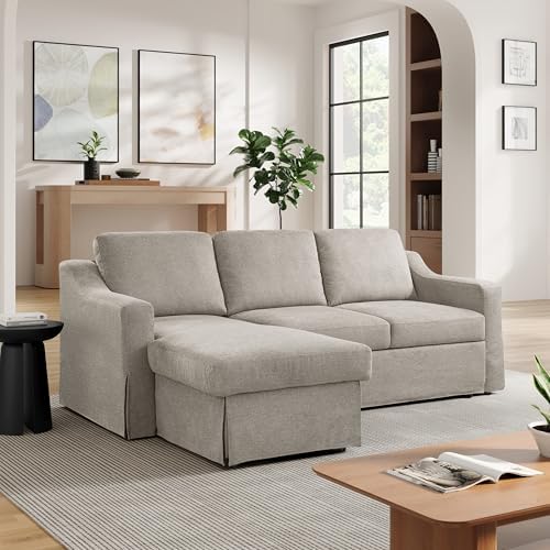 Serta Hawthorne 132.7" Slipcovered Convertible Sleeper Sofa Chaise, Queen Size by SertaDreamConvertibles