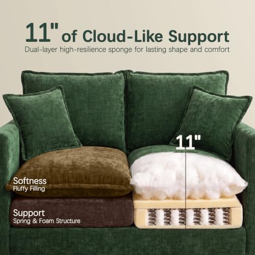 52" Loveseat Sofa, L-Shaped Cloud Love Seat Couches - Image 4