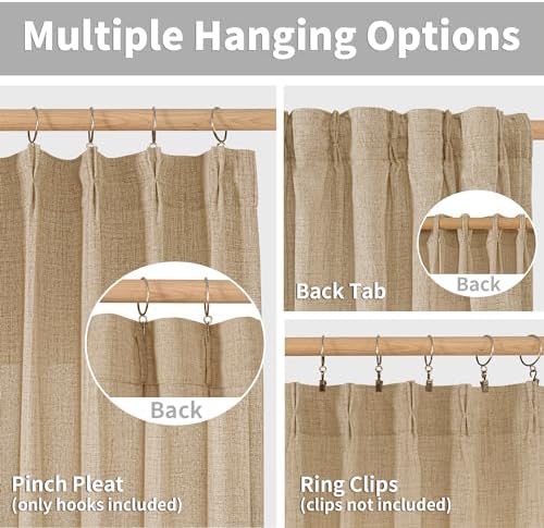 YoungsTex Toffee Linen Curtains 84 Inch Length - Image 5