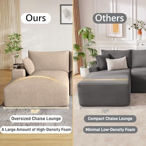 ONEMMLION 113" L-Shaped Cloud Boneless Couch Sofa - Image 5