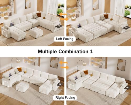 Vipbear 111" Modular Sectional Sleeper Sofa - Image 4