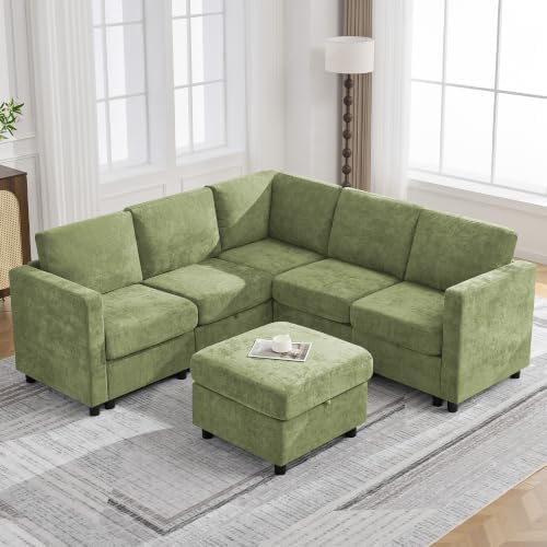 81'' V Shaped Modular Sofa, Storage Sectional Couch by WUTUTUEE