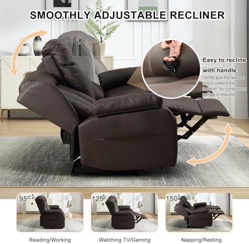 97.6" Reclining Sofa 4 Seater Recliner Couch - Image 4