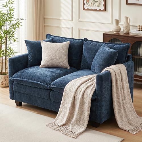Loveseat Sofa Couch, Small Mini Compact 50" Love Seat 27" Deep Cloud Sofa Seat by MUDANT
