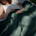 Bedsure Cooling Waffle Blanket for Hot Sleepers, Dark Green by BEDSURE