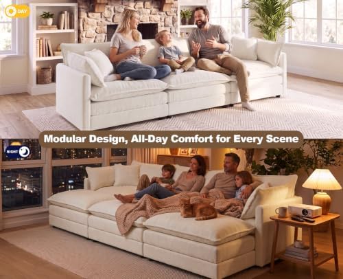 111.5" Modular Sectional Sofa, 3 Seater Deep Seat Cloud Couch - Image 3