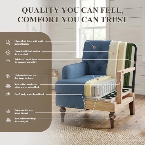 MALOL Upholstered Accent Chair, Comfy Reading Chair - Image 5