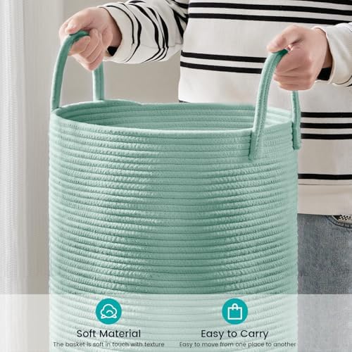 YOUDENOVA Cotton Rope Laundry Hamper Basket, 58L Blanket Basket - Image 4