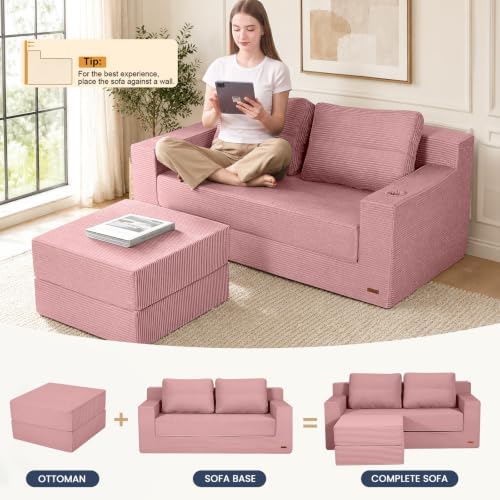 COMAX Futon Sofa Bed, Convertible Sofa Bed, Folding Boneless Couches - Image 3