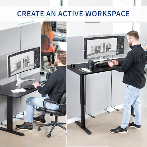 VIVO Dark Walnut 60 x 24 in Standing Desk, DESK-KIT-W06D - Image 5