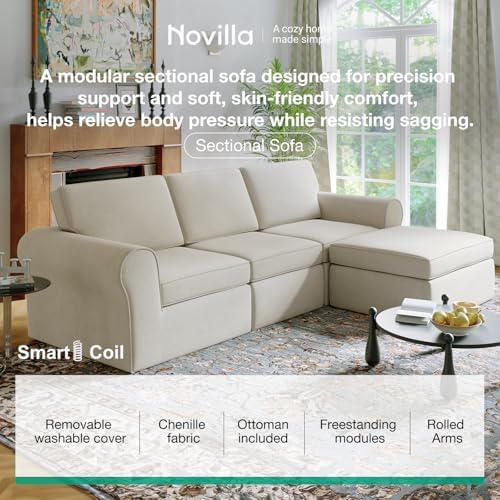 Novilla 108" Modular Sectional Sofa, Modular Sectional Couches - Image 3