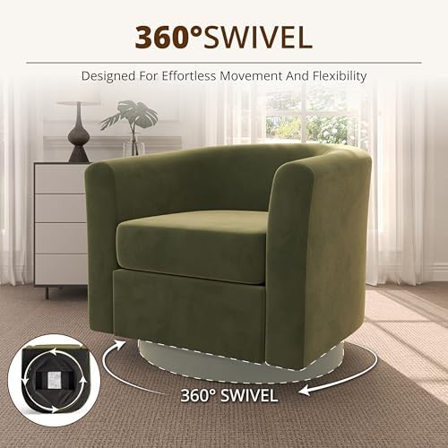 360° Swivel Accent Chair with Storage Ottoman - Image 3