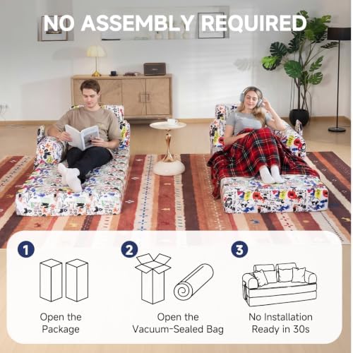 79" Memory Foam Sofa Bed, High Headrest Convertible Futon Boneless Couch - Image 5