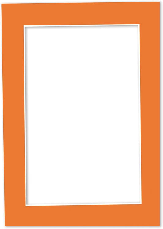 8x10 Mat for 6x8 Photo - Precut Orange Picture Matboard for Frames Measuring 8 x 10 Inches - Bevel Cut Matte to Display Art Measuring 6 x 8 Inches - Acid Free ONE MAT