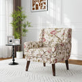 Accent Chair, Upholstered Armchair in Linen, Pattern Floral by Blissabod