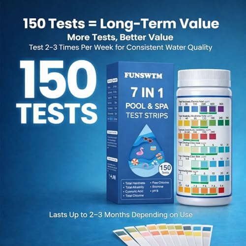 7 in 1 Pool Test Kit 150 Strips Pool Spa Test Strips - Image 6