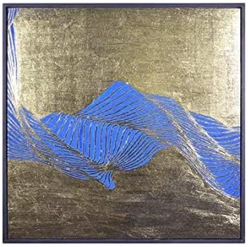 KINNO 100 Sheets Imitation Gold Foil Sheets - Blue Gold Leaf Sheets for Arts Decoration, Sculpture, Gilding, Nails, Handcrafts, Picture Frames, Paintings, Furniture, Wall, 3.15 by 3.35 Inches