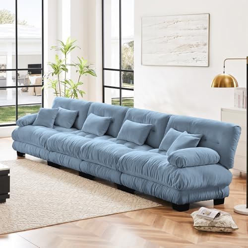 Modular Sectional Sofa for Living Room, 4 Seater Blue Large Sectional Couches - Image 3