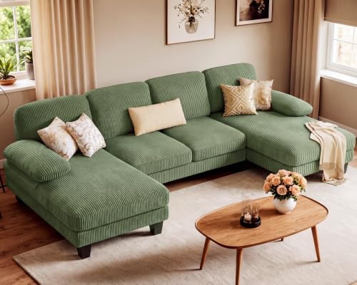Furniwell U-Shaped Convertible Sectional Sofa Couch, Deep Green by WellFurnitureHomeLifeWell
