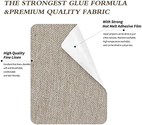 King Mountain Premium Linen Fabric Iron-on Repair Patch, Inside&Outside Fabric - Image 3