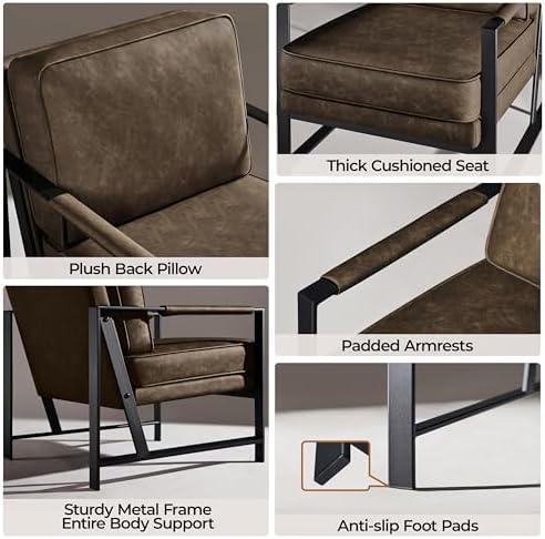 Yaheetech Mid-Century Accent Chair, Modern Armchair - Image 4