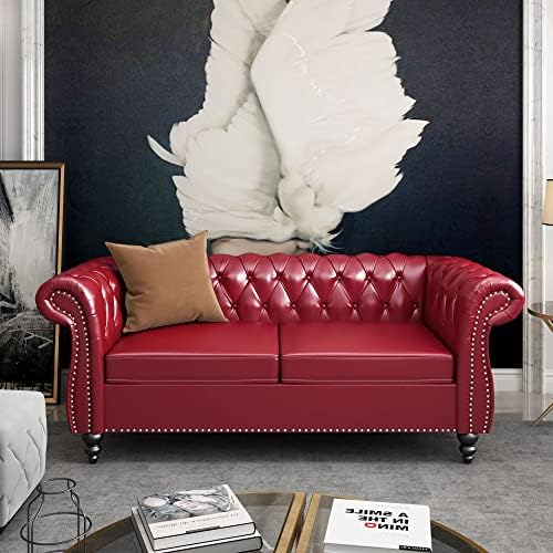 ORRD Chesterfield Loveseat, Modern Leather Sofa Tufted Couch 2 Seater by ORRD