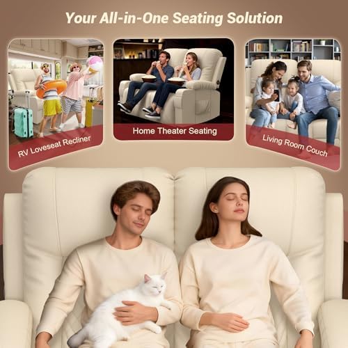 RV Loveseat Recliner Sofa, Reclining Loveseat Wall Hugger Recliners - Image 7