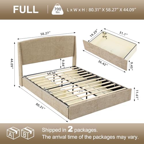VELOCAVA Full Upholstered Storage Bed Frame - Image 2