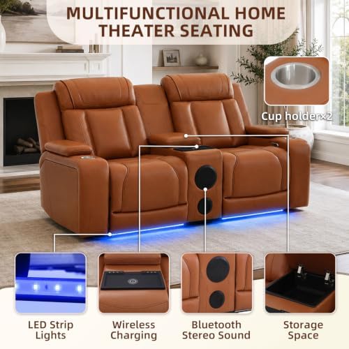Power Recliner Sofa Set 3 Piece, Leather Reclining Couch - Image 3